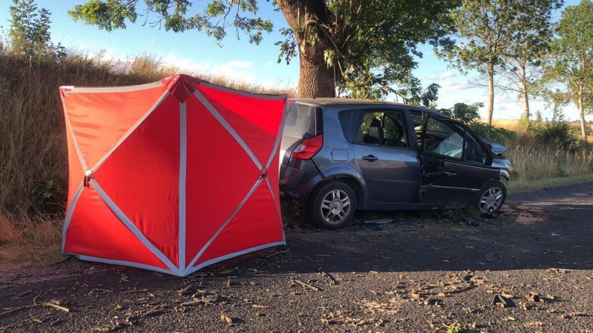 wypadek między Różą Wielką a Leżenicą fot. KP PSP Piła
